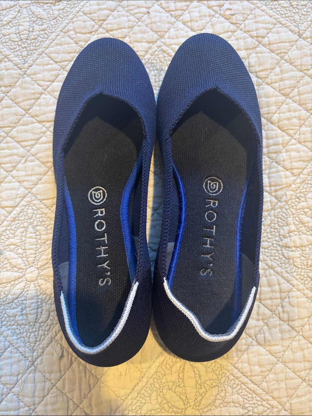 Rothy's Maritime Navy Knit Slip-On Ballet Flats